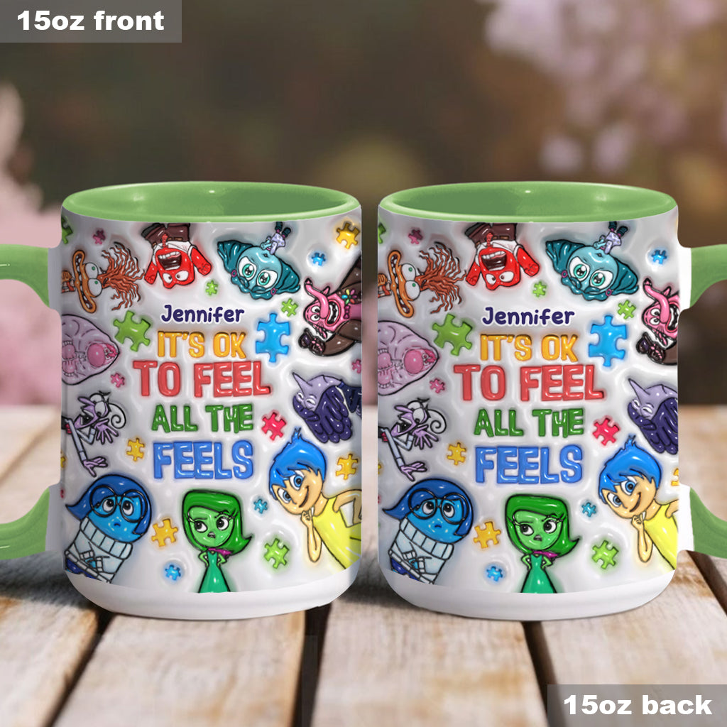 Personalized Autism Awareness Accent Mug for Kids | Custom Name Gift Accent Mug GradoCreations