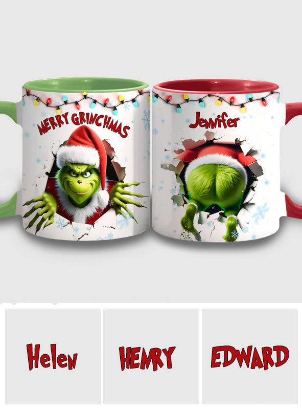 Personalized Merry Grinchmas Accent Mug Custom Name Gift Accent Mug GradoCreations