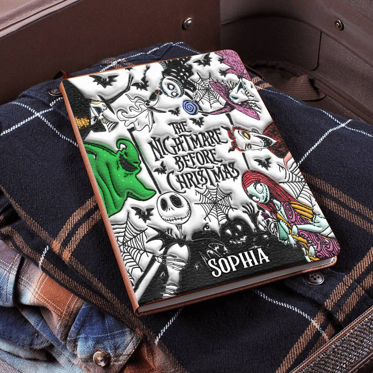 Personalized Nightmare Before Christmas Leather Journal Gift Leather Journal GradoCreations