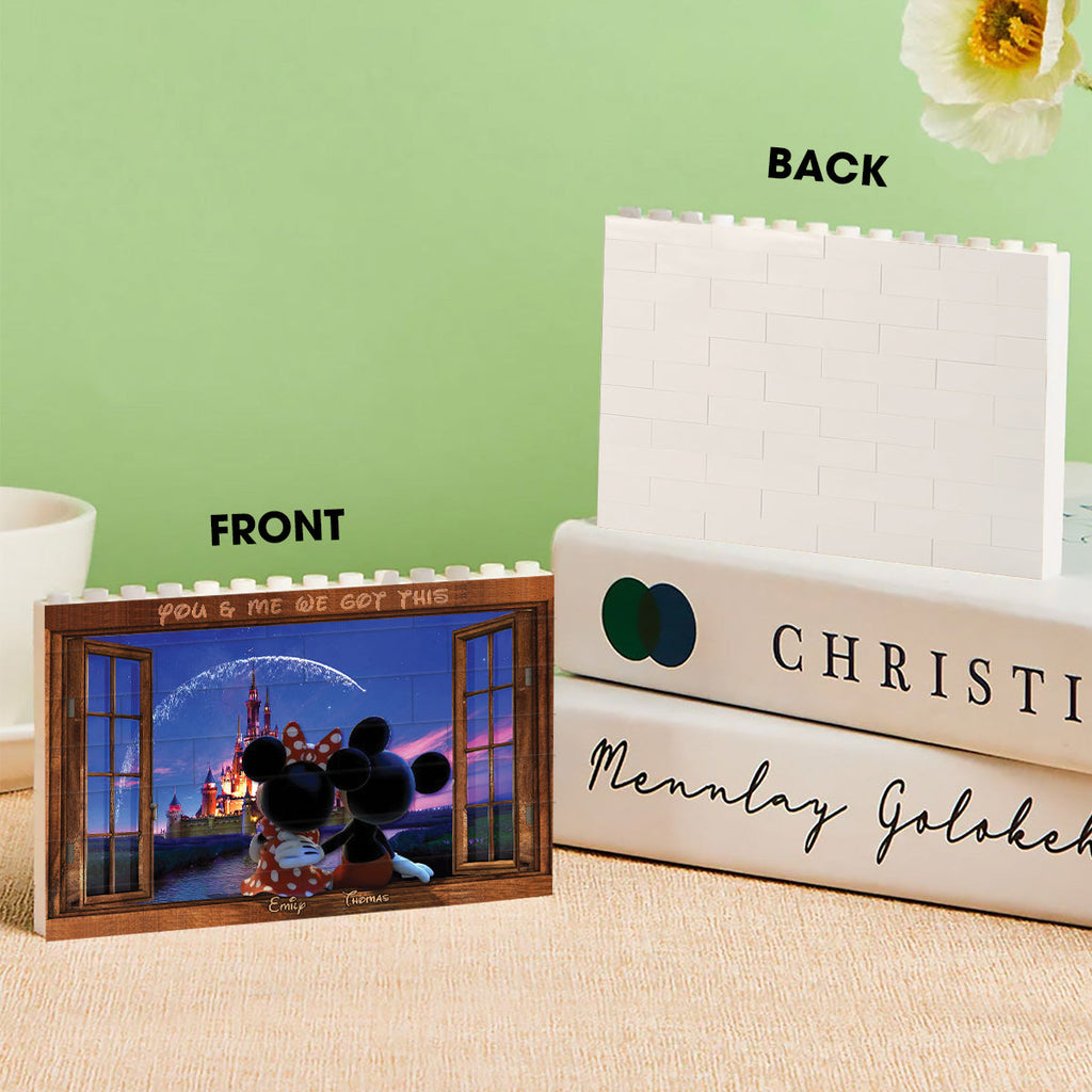 Personalized One-Sided Rectangle Building Brick Blocks for Couples One-sided Rectangle Building Brick Blocks GradoCreations