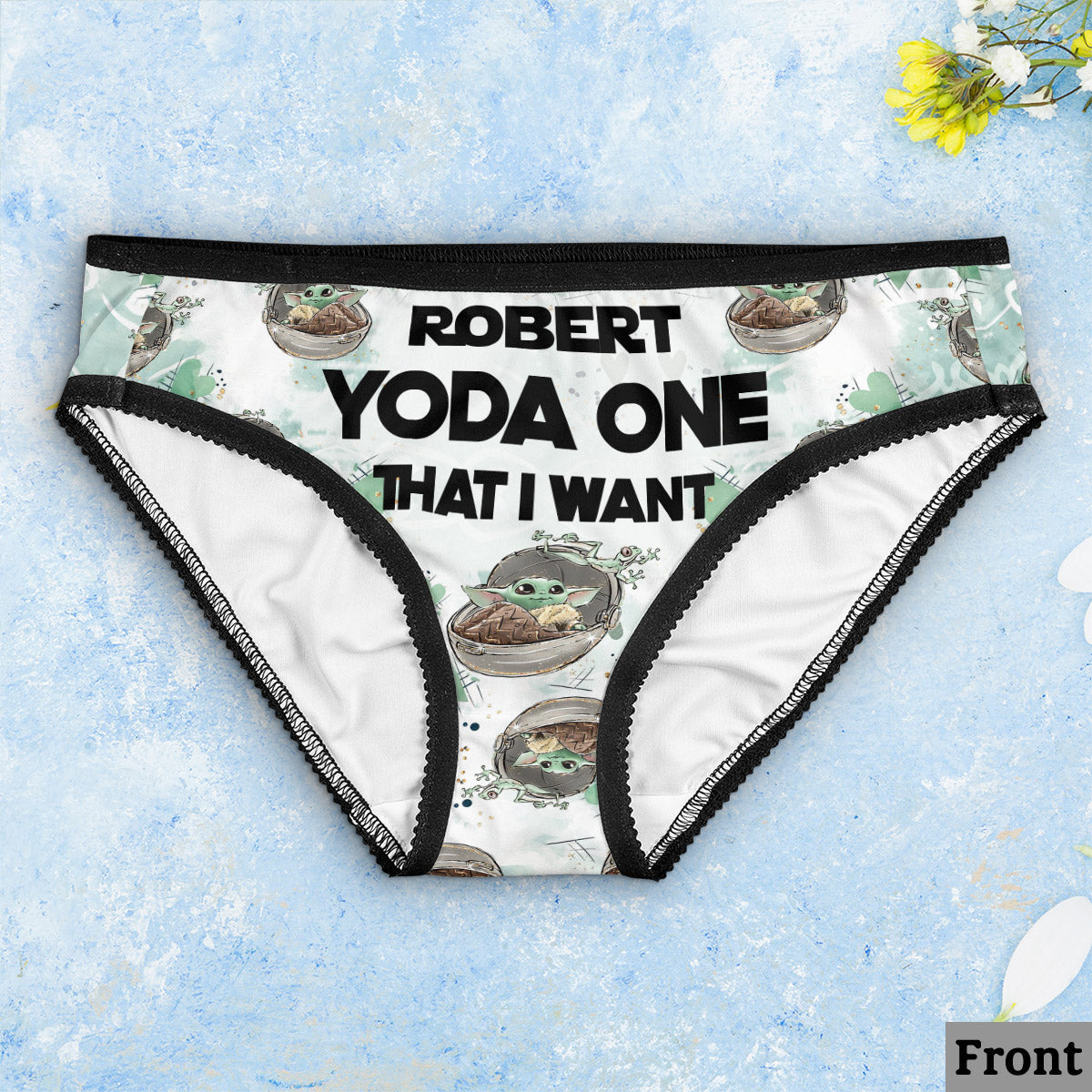 Personalized Yoda One That I Want Lace Briefs for Women Lace Border Women Briefs GradoCreations