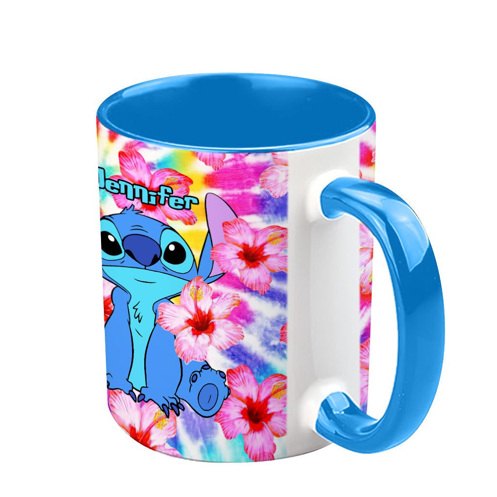 Personalized Tie Dye Accent Mug with Name for Birthday or Christmas Accent Mug GradoCreations
