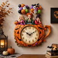 Personalized Halloween Witch Pumpkin Wall Clock Gift for Her Wall Hanging Clock GradoCreations