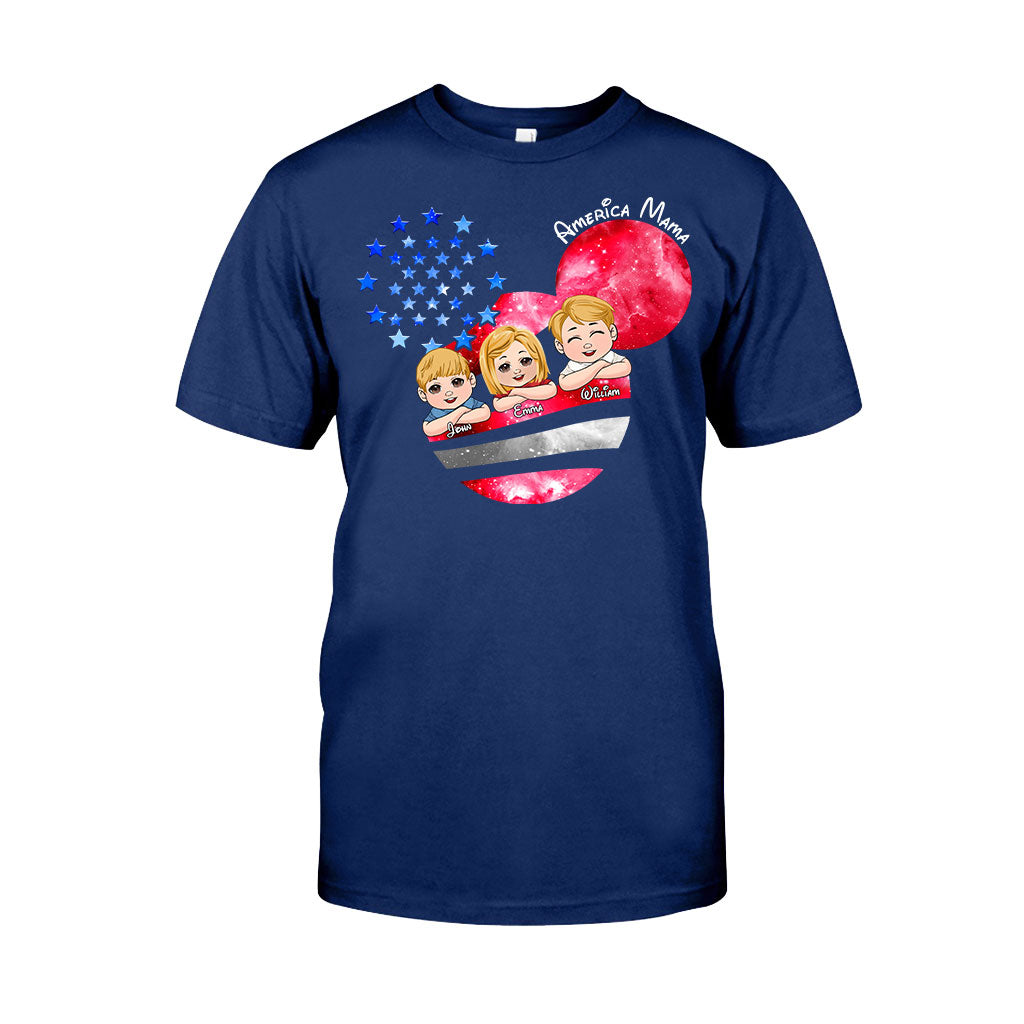 Personalized America Mama T-Shirt & Hoodie Custom Family Gift T-shirt & Hoodie GradoCreations