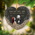 Personalized Nightmare Before Christmas Heart Ornament Custom Names Gift for Couples Ornament GradoCreations
