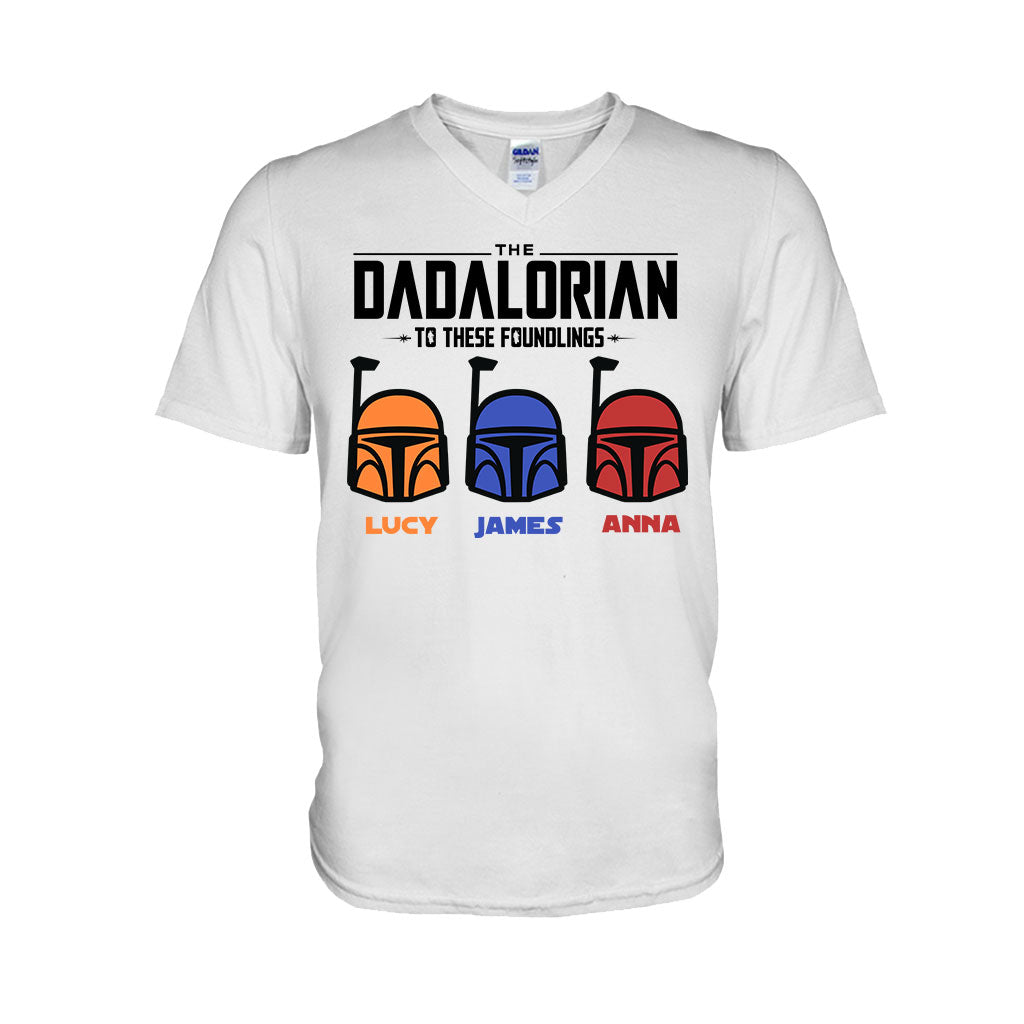 Personalized Dadalorian T-Shirt & Hoodie Gift for Dad | Custom Family Names T-shirt & Hoodie GradoCreations