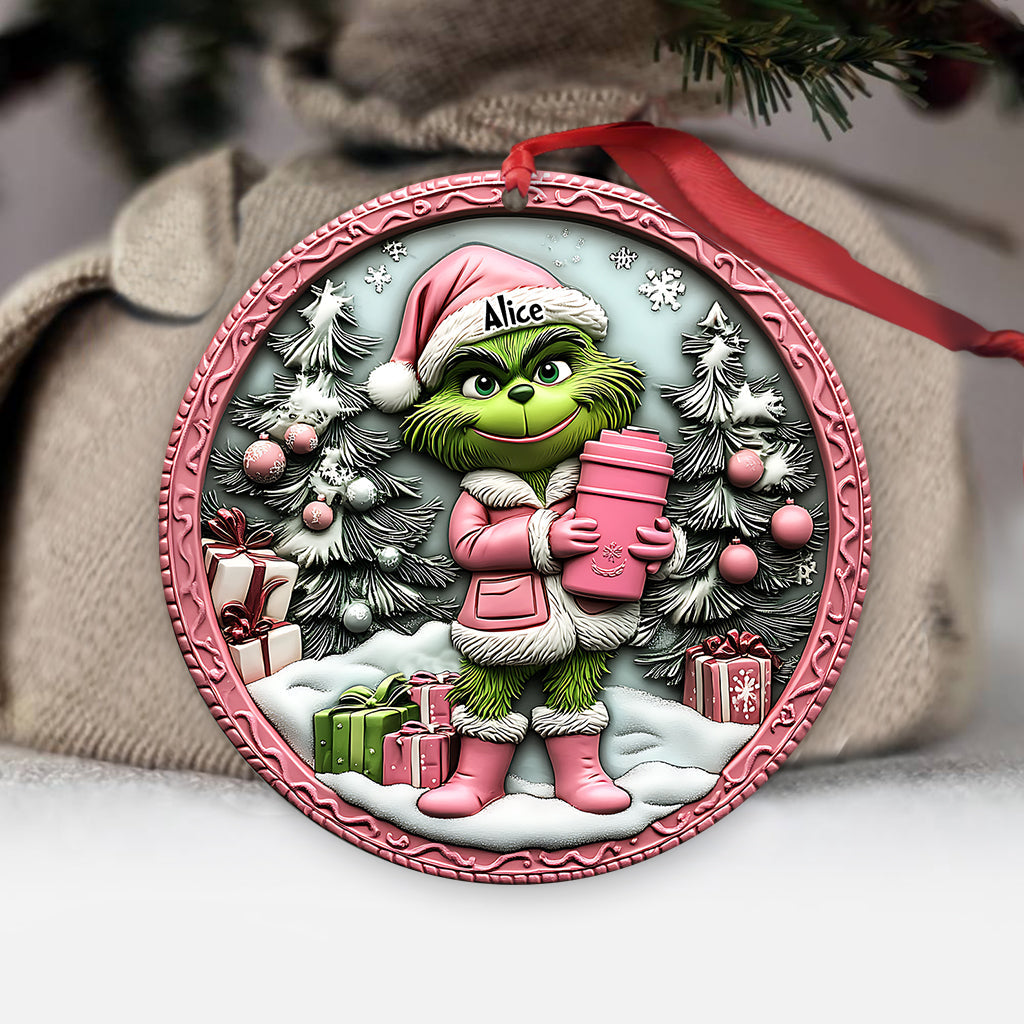 Personalized Grinch Christmas Ornament Custom Name Gift Ornament GradoCreations