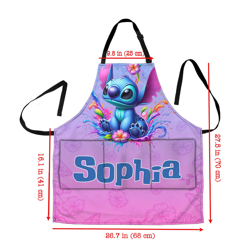 Personalized Colorful Ohana Apron with Custom Name Gift for Cooking Enthusiast Apron GradoCreations