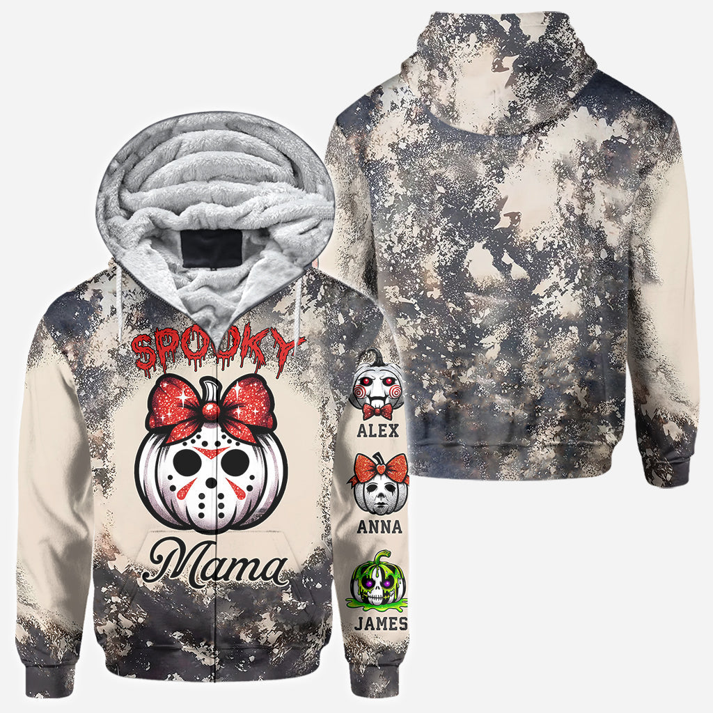 Personalized Spooky Mama All Over Shirt for Mom | Custom Name Gift All Over Shirt GradoCreations