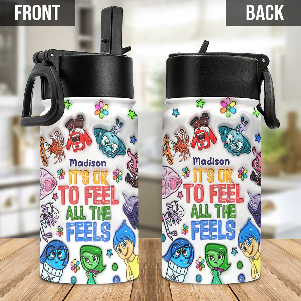 Personalized Kids Water Bottle Custom Name Fun Design Gift Kids Water Bottle GradoCreations