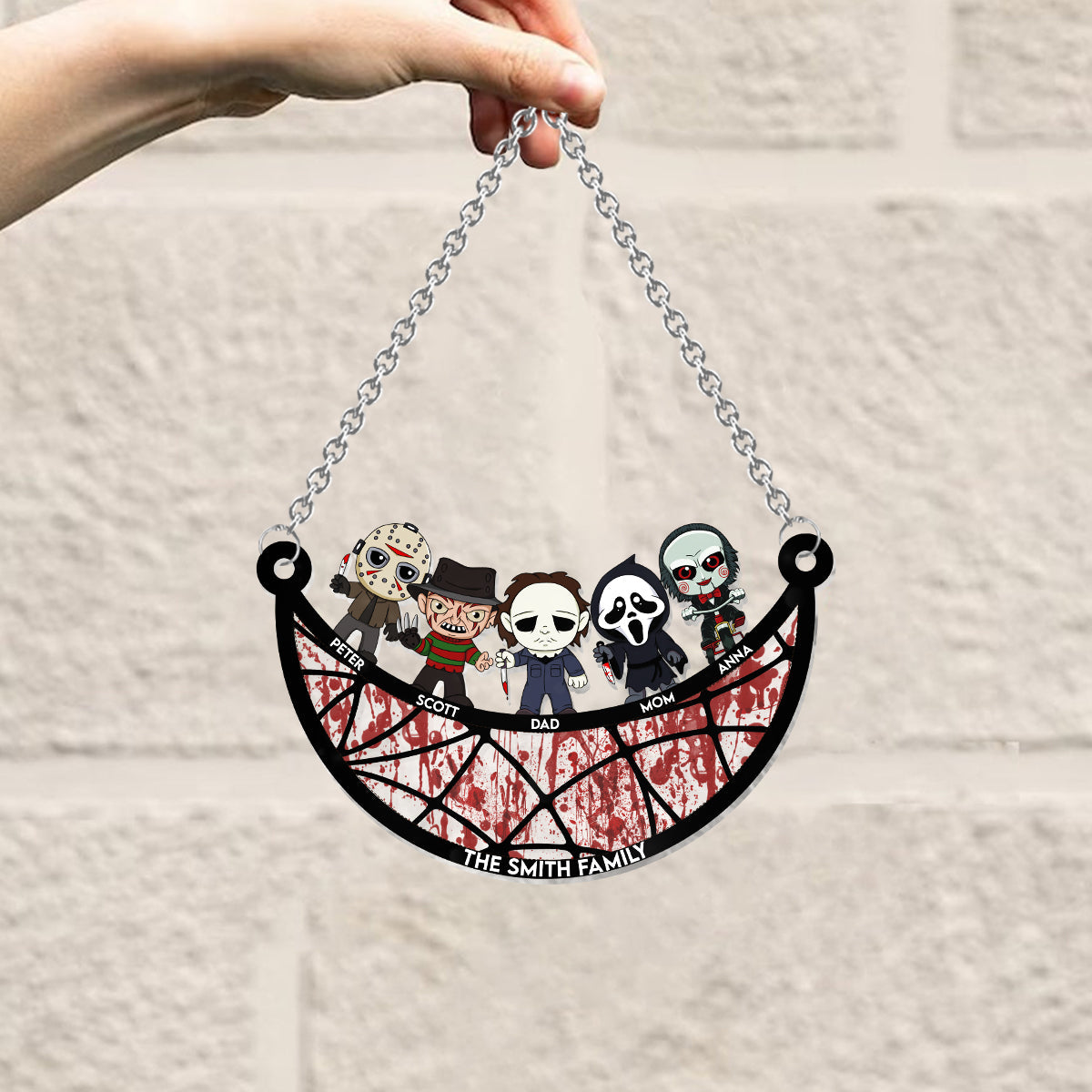 Personalized Scary Movies Suncatcher Ornament for Family Gift Window Hanging Suncatcher Ornament GradoCreations