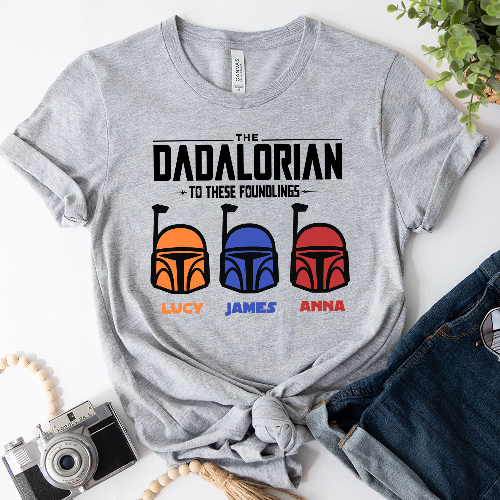 Personalized Dadalorian T-Shirt & Hoodie Gift for Dad | Custom Family Names T-shirt & Hoodie GradoCreations