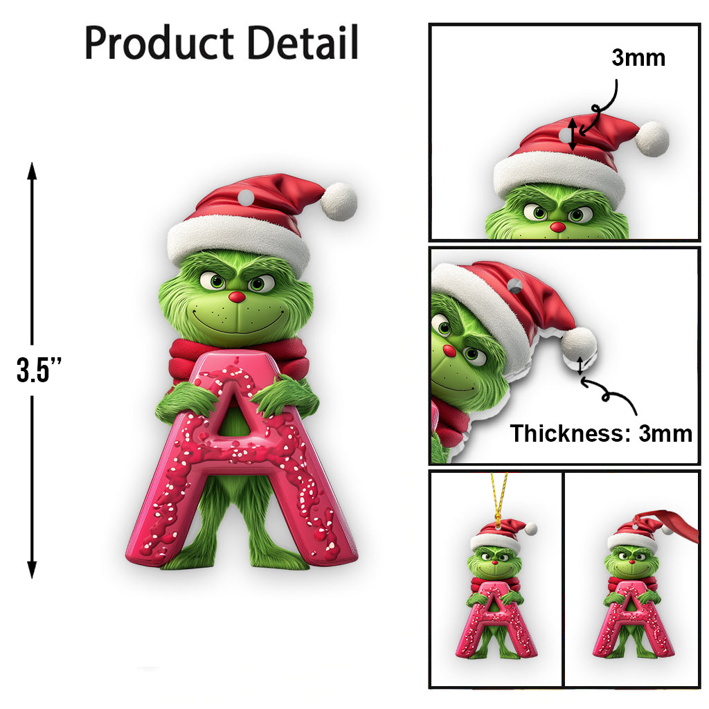 Personalized Grinch Christmas Ornament Custom Name Gift Ornament GradoCreations