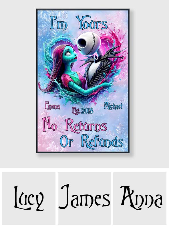 Personalized Nightmare Before Christmas Canvas Print Gift for Couples Canvas And Poster GradoCreations