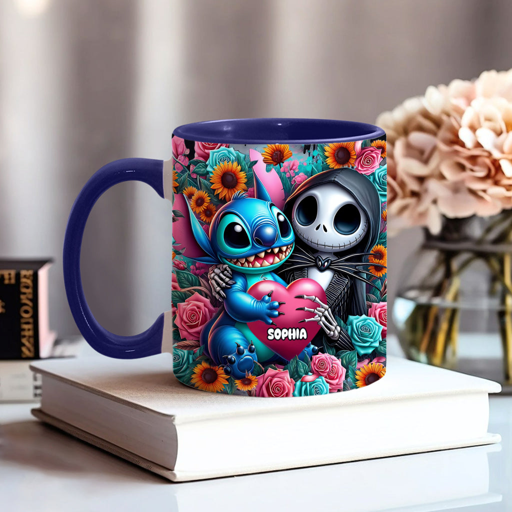 Personalized Nightmare Accent Mug Custom Name Gift for Halloween Accent Mug GradoCreations