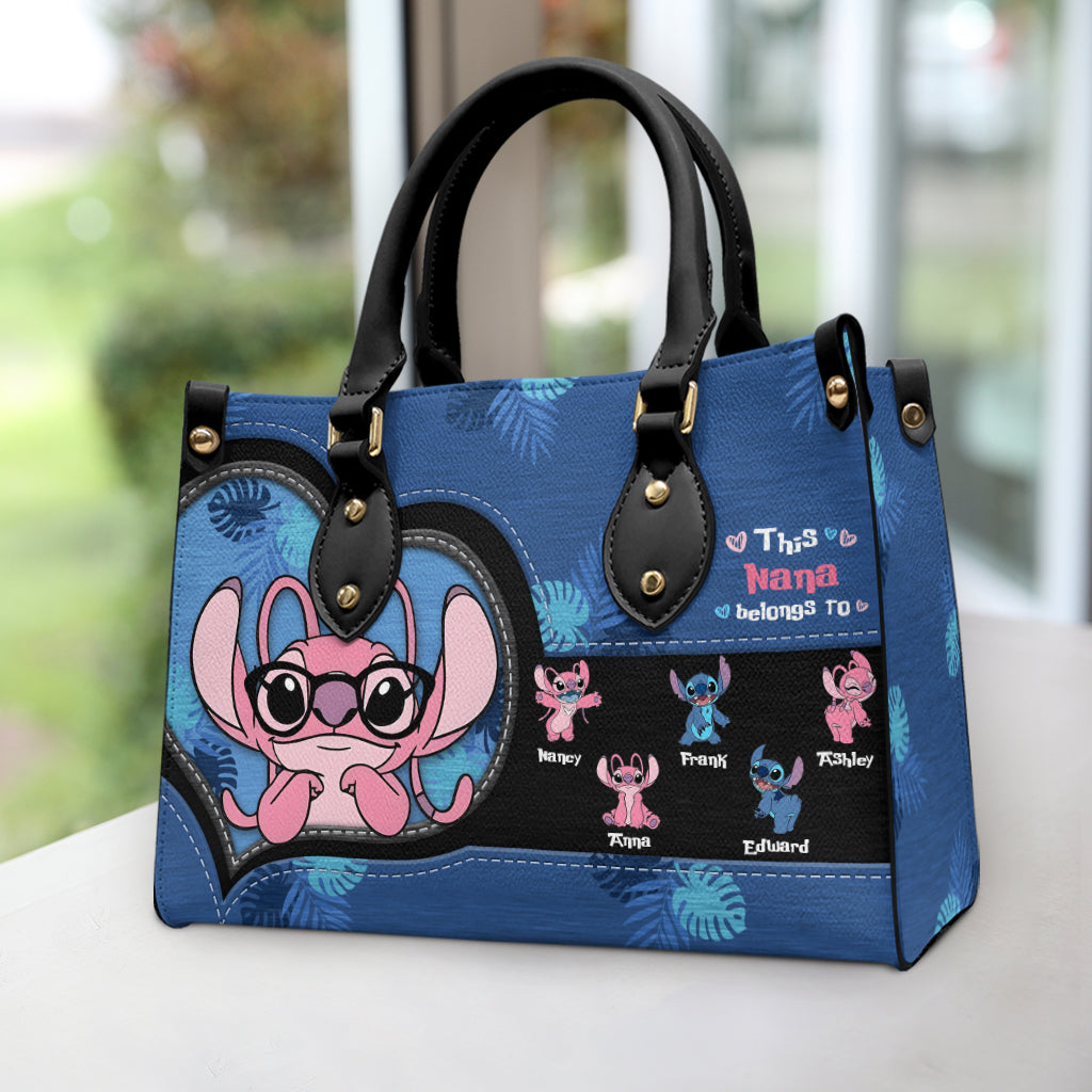 Personalized Leather Handbag Custom Family Title Gift for Grandma Leather Handbag GradoCreations