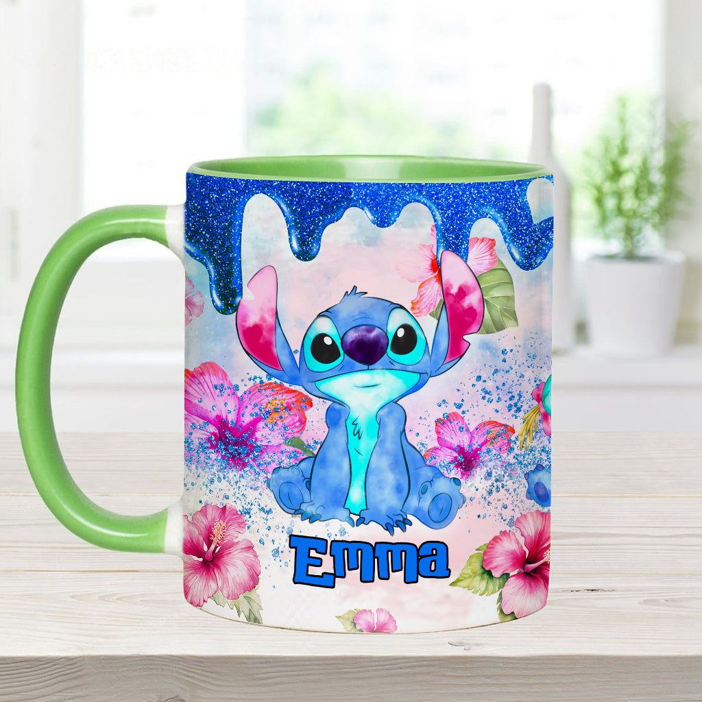 Personalized Ohana Accent Mug Colorful Floral Design Gift Accent Mug GradoCreations