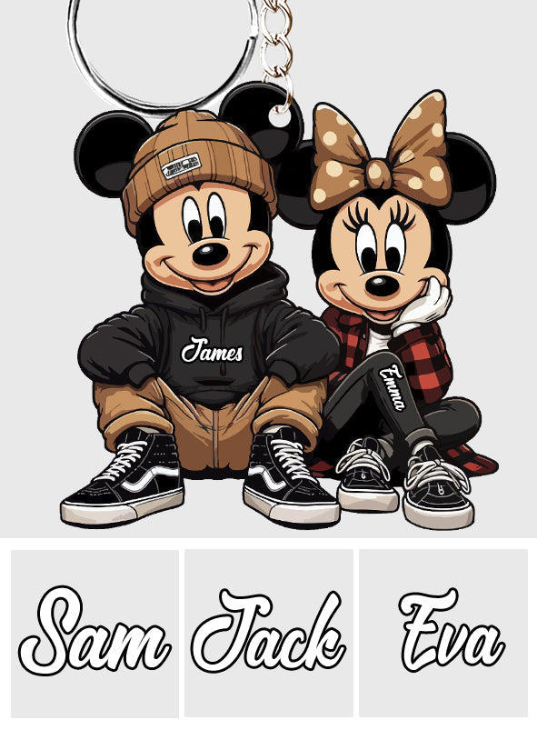 Personalized Chicano Mouse Keychain Custom Name Gift for Couple Keychain GradoCreations