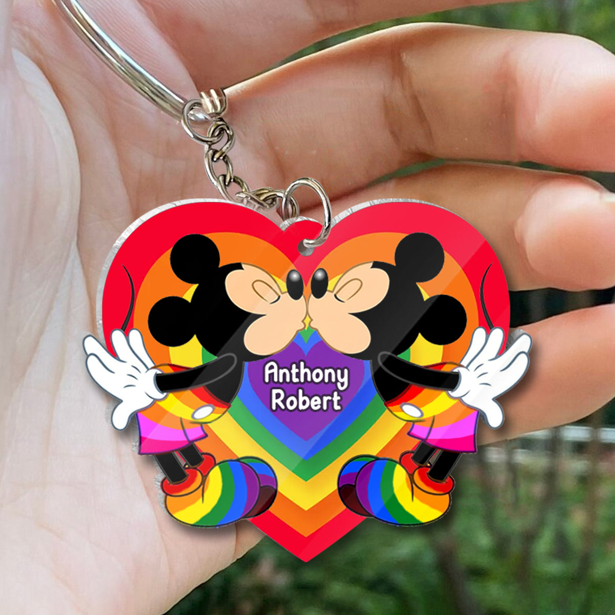 Personalized Acrylic LGBT Support Keychain for Couples | Love Is Love One-sided Keychain GradoCreations