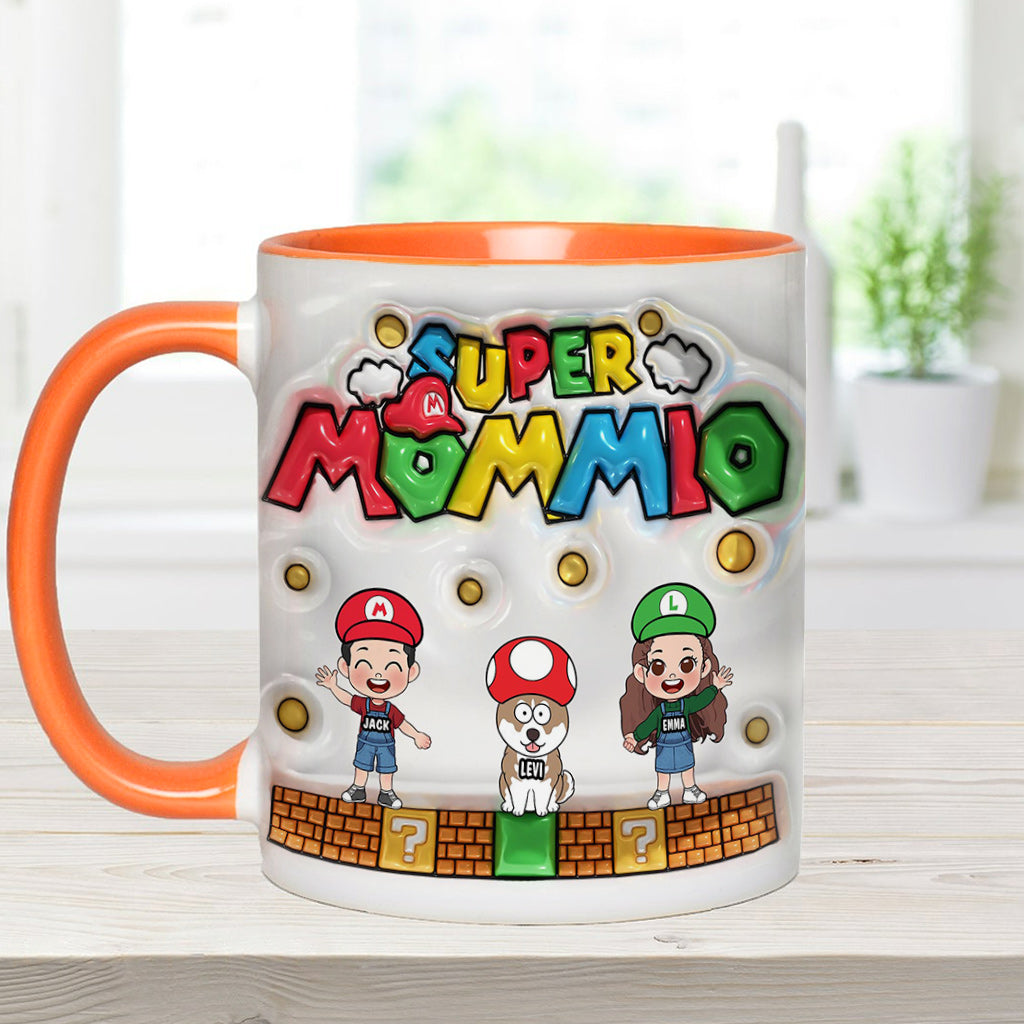 Personalized Super Mommy Accent Mug Custom Name Gift for Mom Accent Mug GradoCreations
