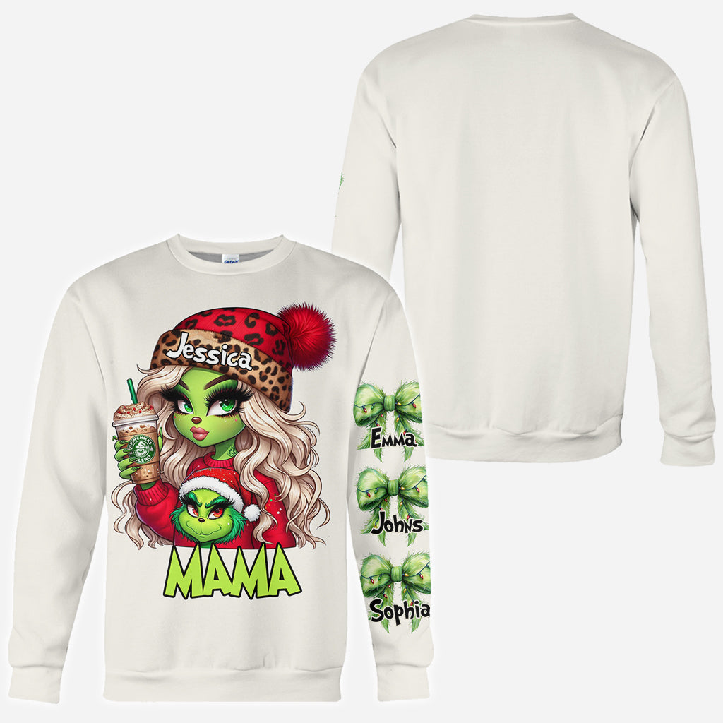 Personalized Grinchy Christmas All Over Shirt Gift for Mom All Over Shirt GradoCreations