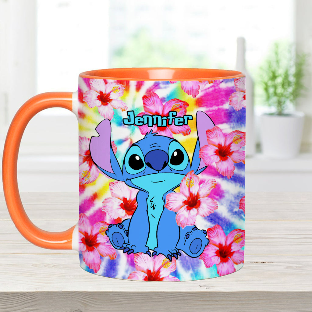 Personalized Tie Dye Accent Mug with Name for Birthday or Christmas Accent Mug GradoCreations