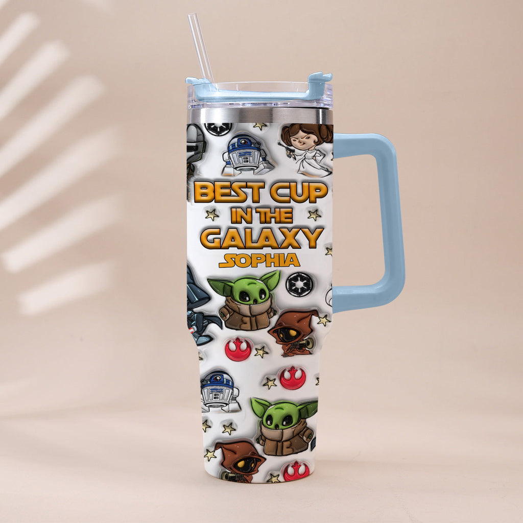 Personalized Galaxy Tumbler with Handle Gift for Kids - Custom Name Tumbler With Handle GradoCreations