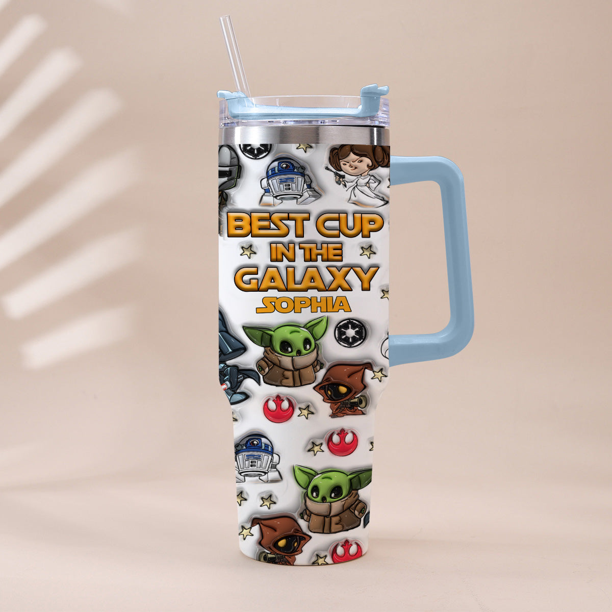 Personalized Galaxy Tumbler with Handle Gift for Kids - Custom Name Tumbler With Handle GradoCreations