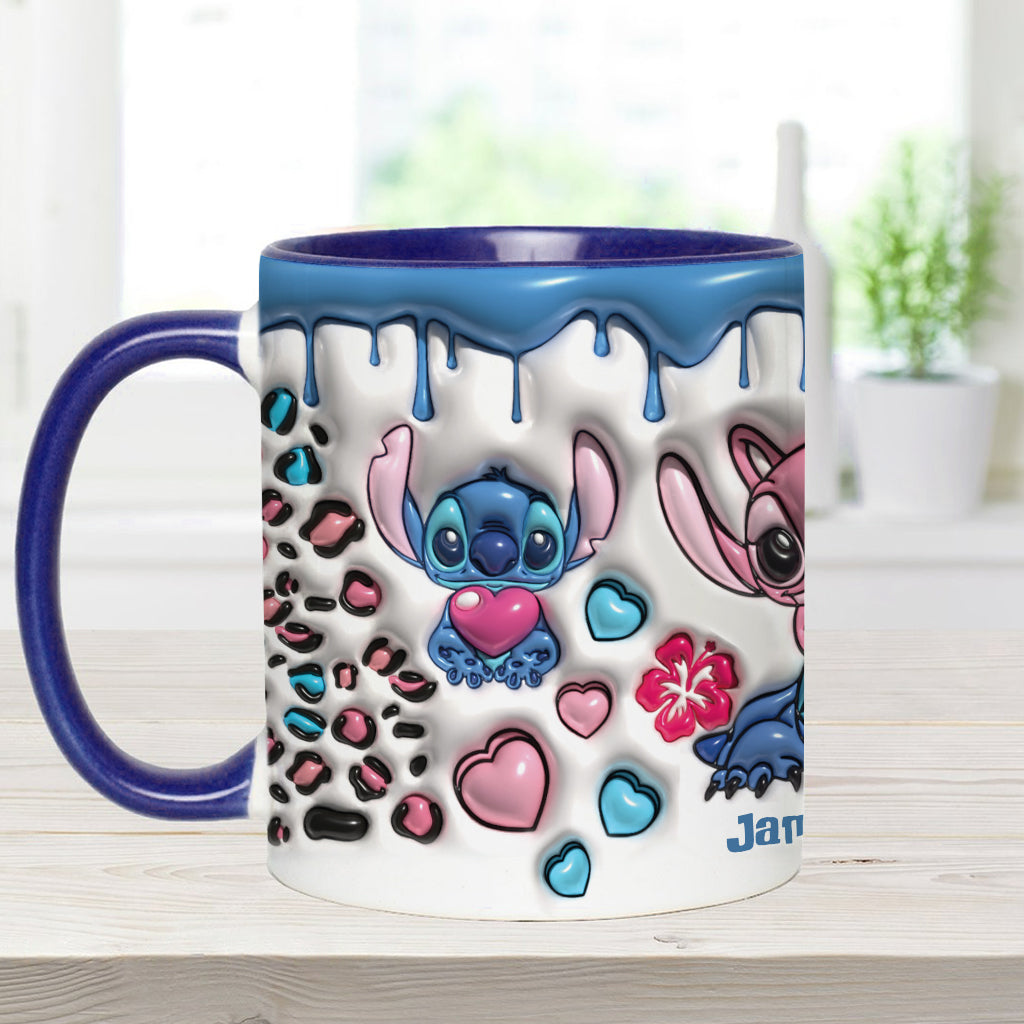 Personalized Ohana Accent Mug Custom Name Gift for Couples Accent Mug GradoCreations