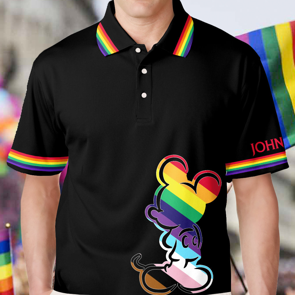 Personalized LGBT Pride Polo Shirt Custom Name Gift Polo Shirt GradoCreations