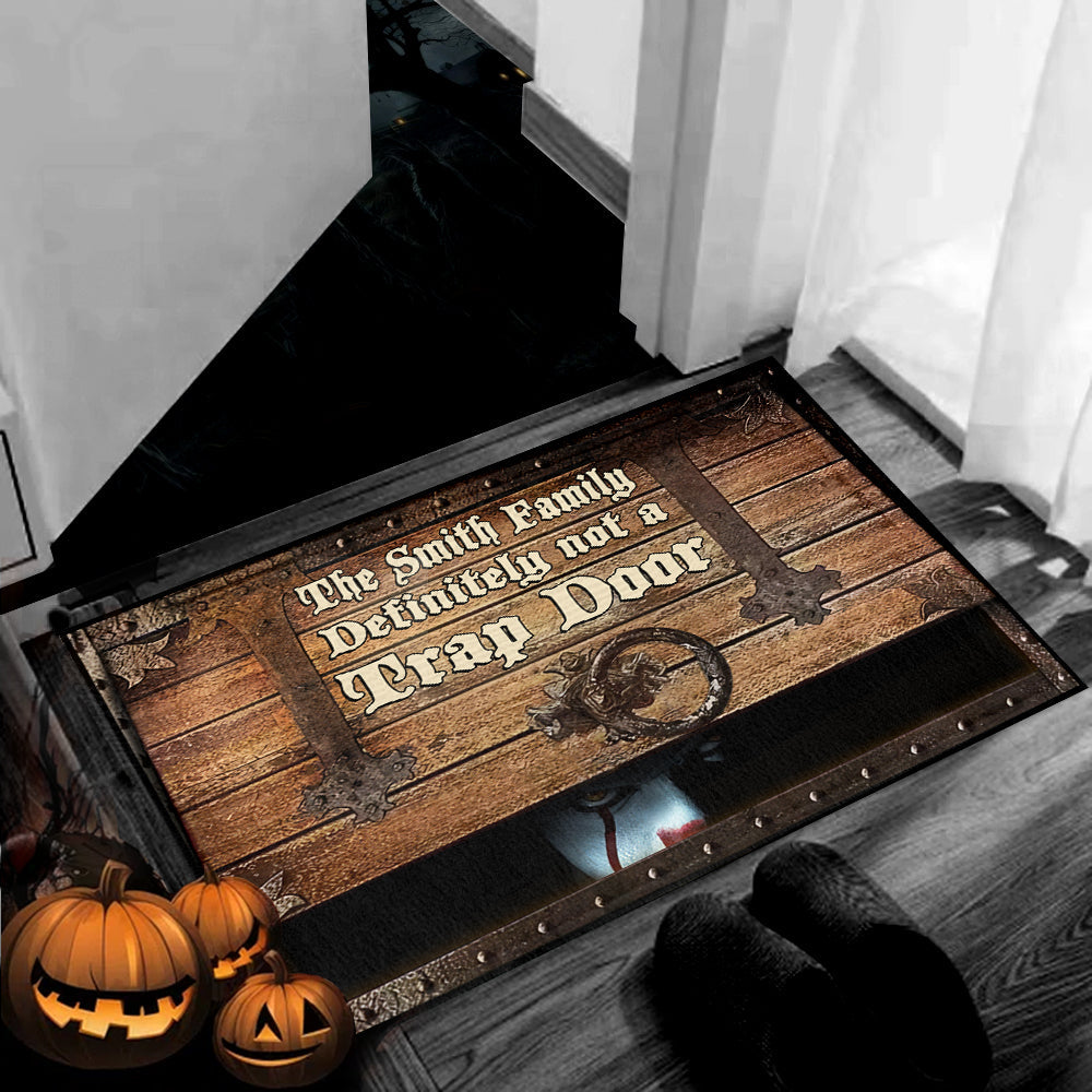 Personalized Family Doormat Funny Trap Door Design Custom Name Doormat GradoCreations