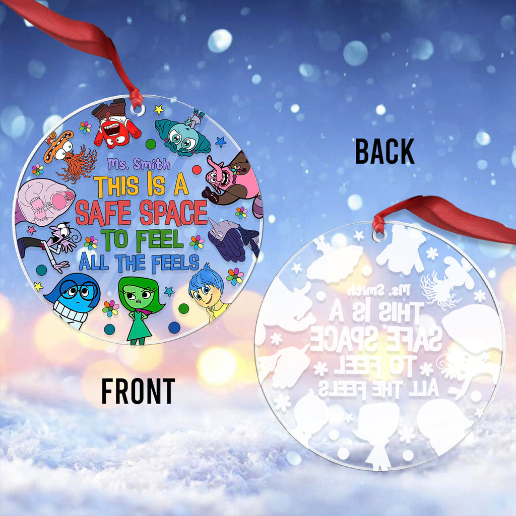 Personalized Transparent Christmas Ornament Safe Space Gift One-sided Circle Transparent Ornament GradoCreations