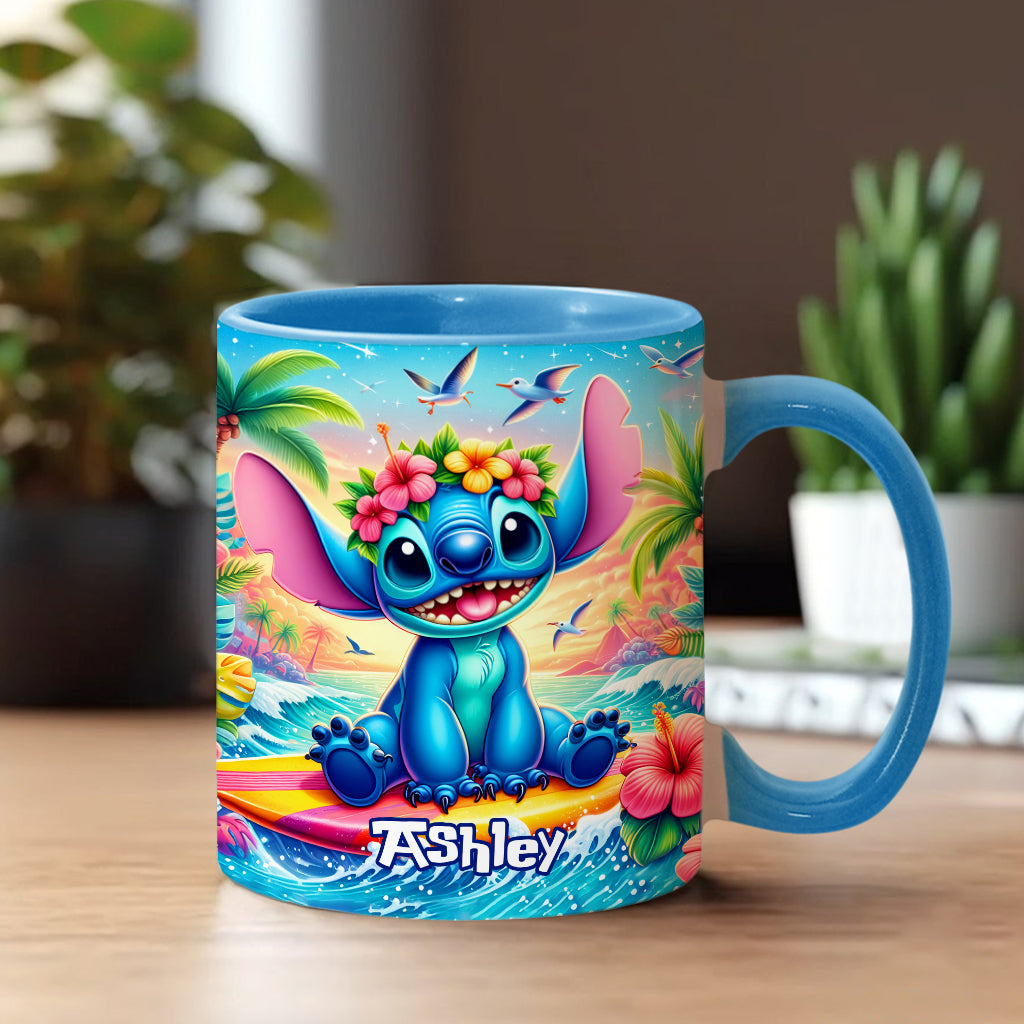 Personalized Ohana Accent Mug Custom Name Tropical Gift Accent Mug GradoCreations