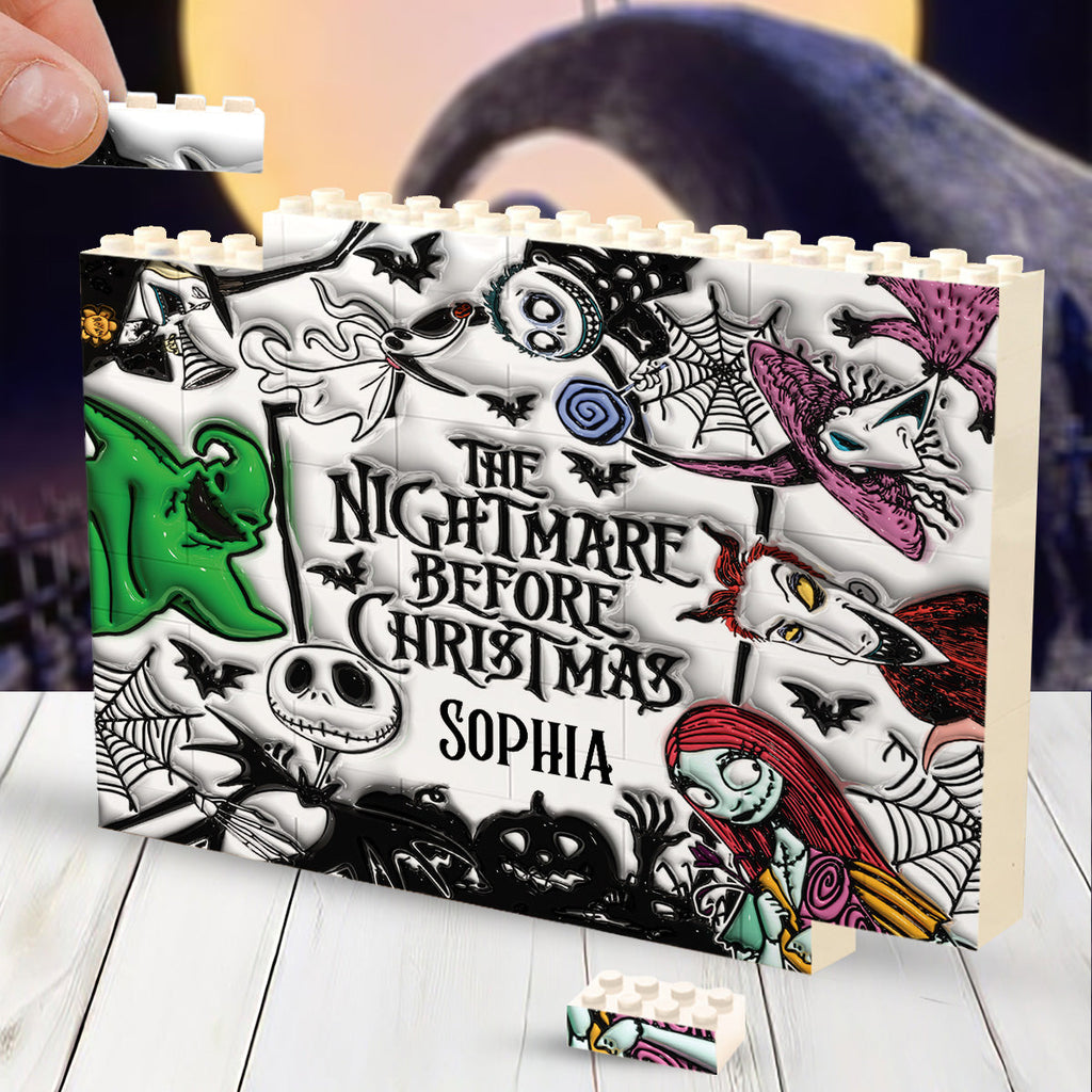 Personalized Nightmare Before Christmas Building Brick Blocks for Kids Rectangle Building Brick Blocks GradoCreations
