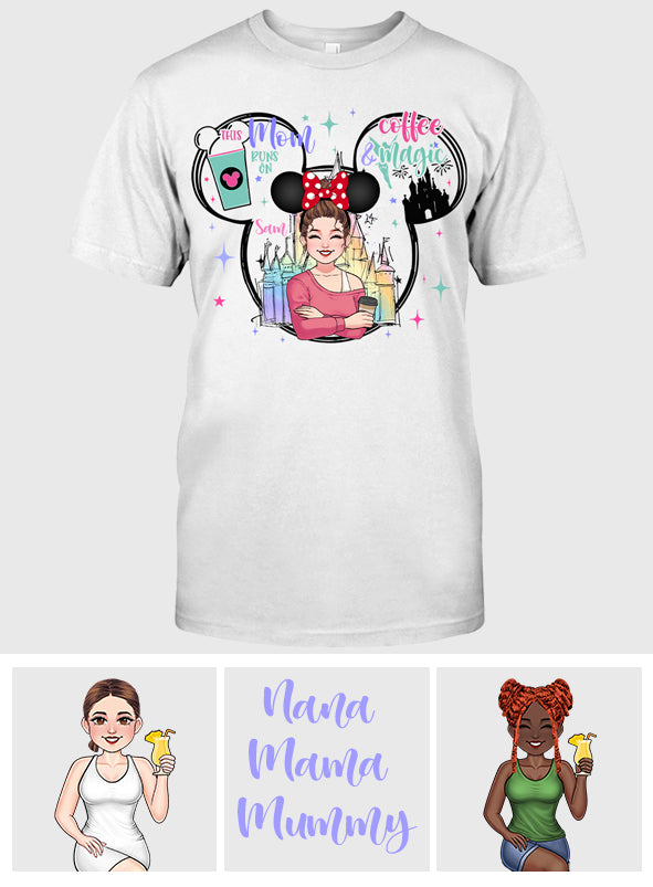 Personalized Coffee Magic Mouse T-shirt for Mom – Custom Name Gift T-shirt & Hoodie GradoCreations