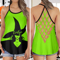 Personalized Witch Cross Tank Top with Custom Name for Halloween Cross Tank Top GradoCreations