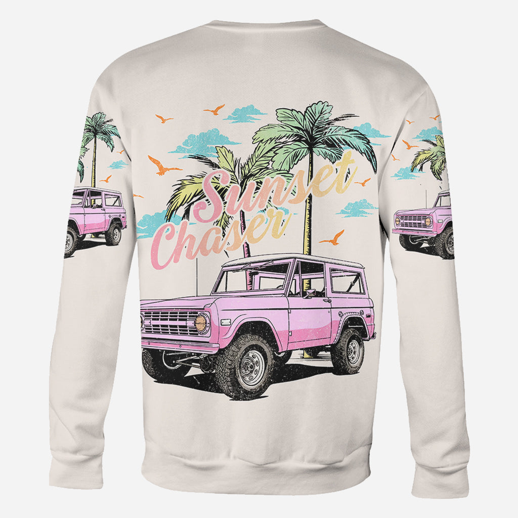 Personalized Sunset Chaser All Over Shirt with Custom Name for Beach Lovers All Over Shirt GradoCreations