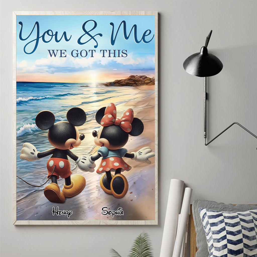 Personalized Mouse Ears Couple Retro Beach Canvas Art Gift Canvas And Poster GradoCreations