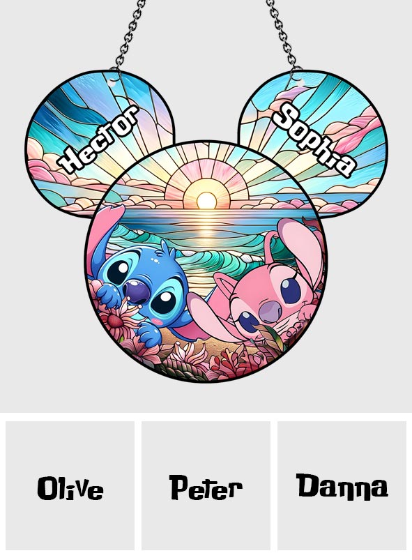 Personalized Ohana Suncatcher Ornament Custom Names Gift Window Hanging Suncatcher Ornament GradoCreations