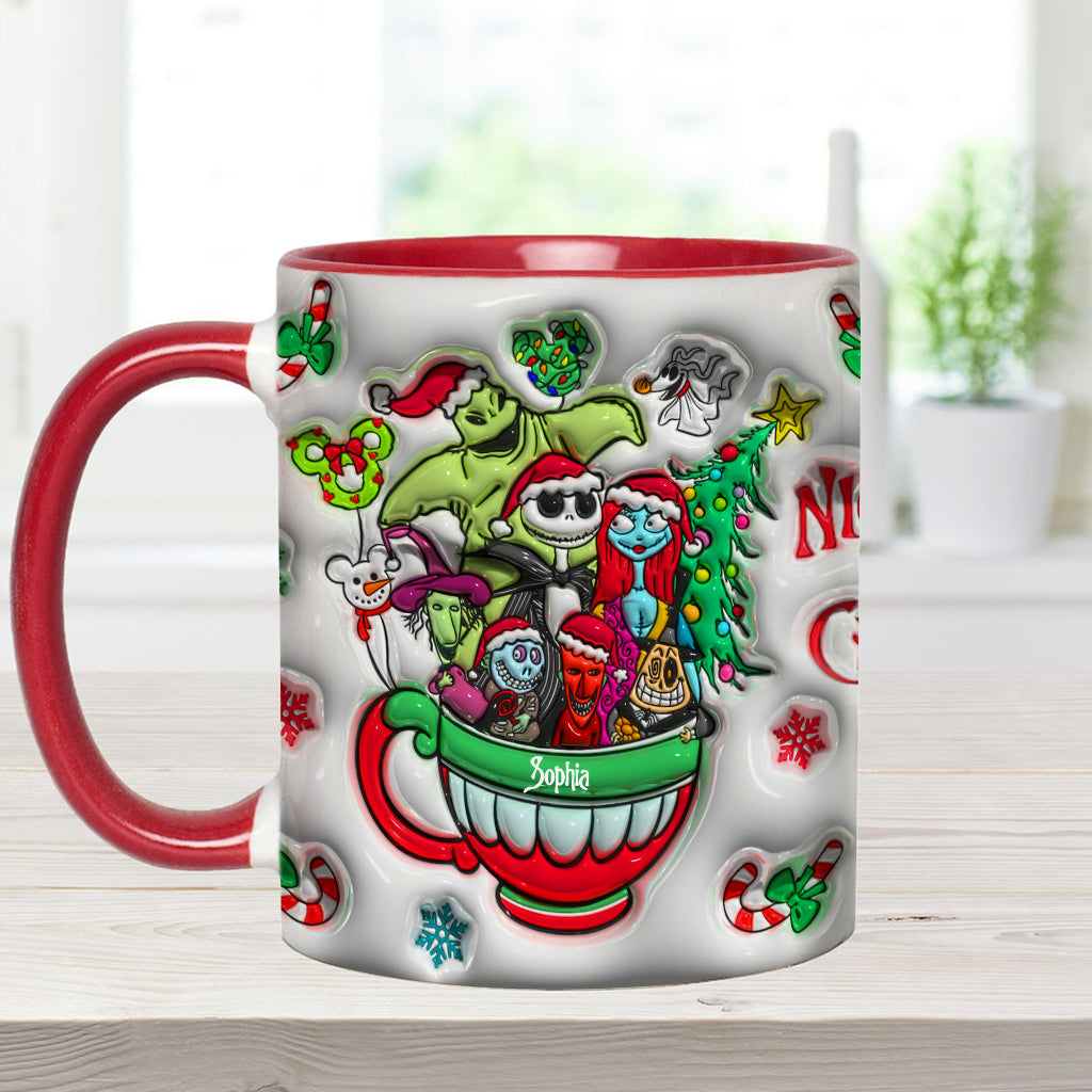 Personalized Merry Grinchmas Accent Mug with Custom Name for Holiday Gifts Accent Mug GradoCreations