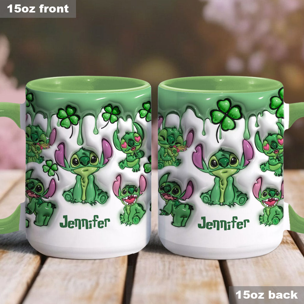 Personalized Lucky Shamrock Accent Mug Custom Name Gift Accent Mug GradoCreations