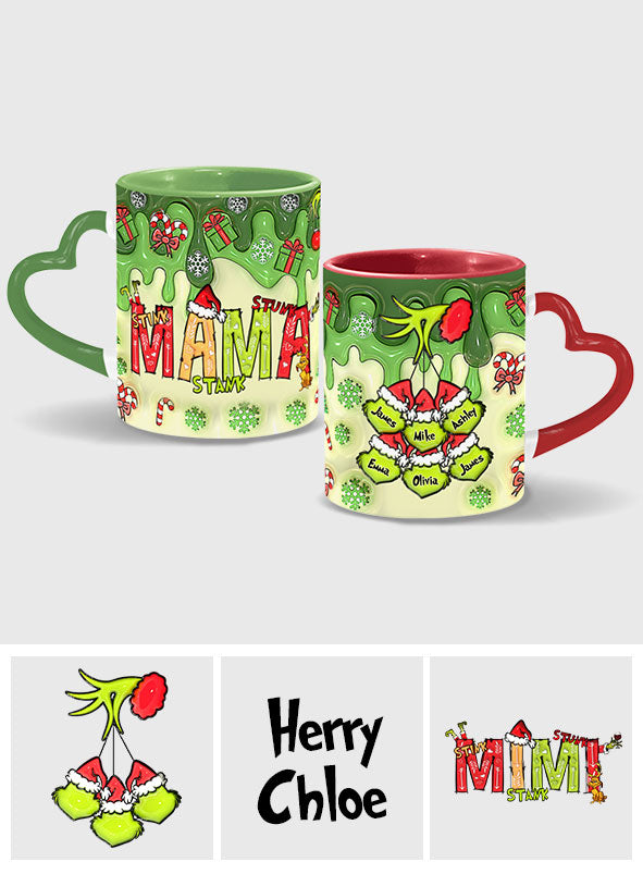 Personalized Heart Handle Mug Custom Name Gift for Mom Heart Handle Mug GradoCreations