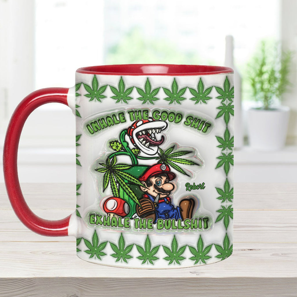 Personalized Weed Accent Mug Inhale the Good Sh*t Gift Accent Mug GradoCreations