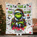 Personalized Grinch Christmas Blanket Custom Name Soft Gift Blanket GradoCreations