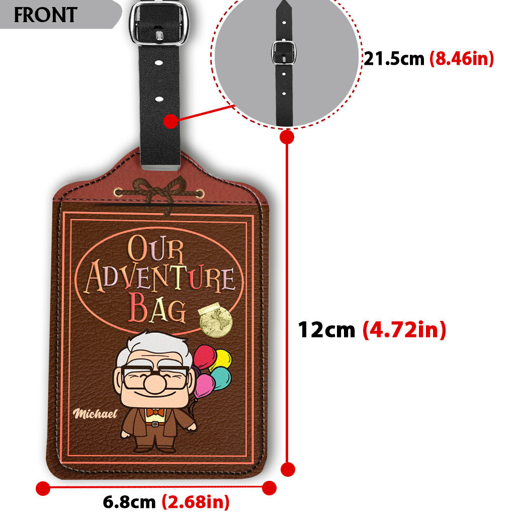 Personalized Leather Luggage Tag Custom Name Adventure Gift Leather Luggage Tag GradoCreations