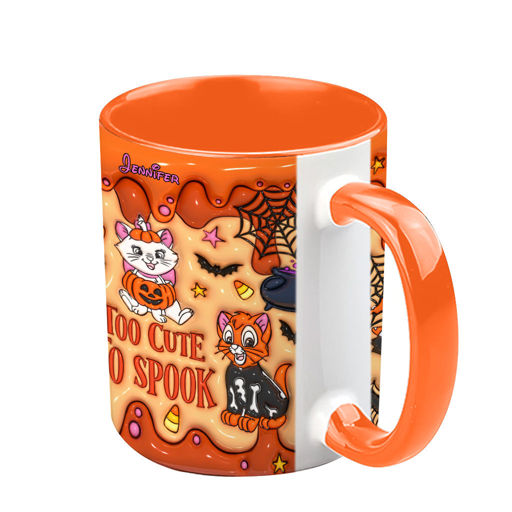 Personalized Halloween Accent Mug Cute Cat Design Gift Accent Mug GradoCreations
