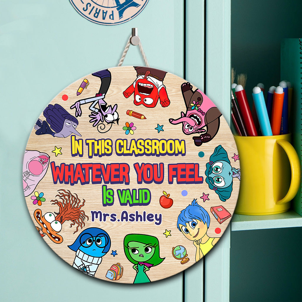 Personalized Round Wood Sign Classroom Decor Gift for Teacher Round Wood Sign GradoCreations