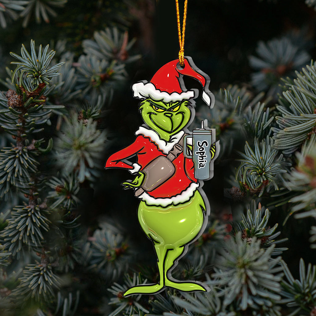 Personalized Grinch Christmas Ornament Custom Name Gift Ornament GradoCreations