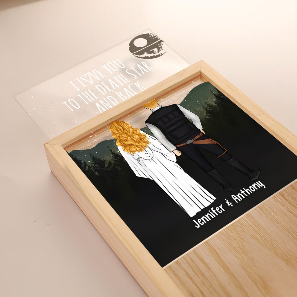 Personalized The Force Picture Frame Light Box Custom Names Gift for Couples Picture Frame Light Box GradoCreations