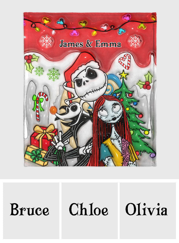 Personalized Nightmare Before Christmas Blanket Custom Name Gift Blanket GradoCreations